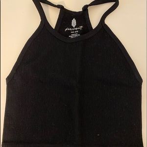 free people movement black cropped tank XS